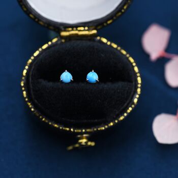 Genuine Turquoise Stone Tiny Stud Earrings, 8 of 12