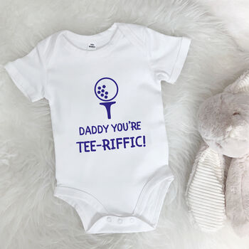 Daddy You're Tee Riffic Golf Babygrow, 6 of 9