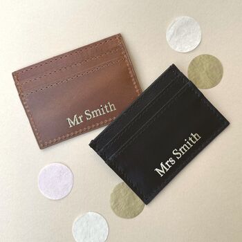 Mr And Mrs Personalised Leather Card Holders, 2 of 2