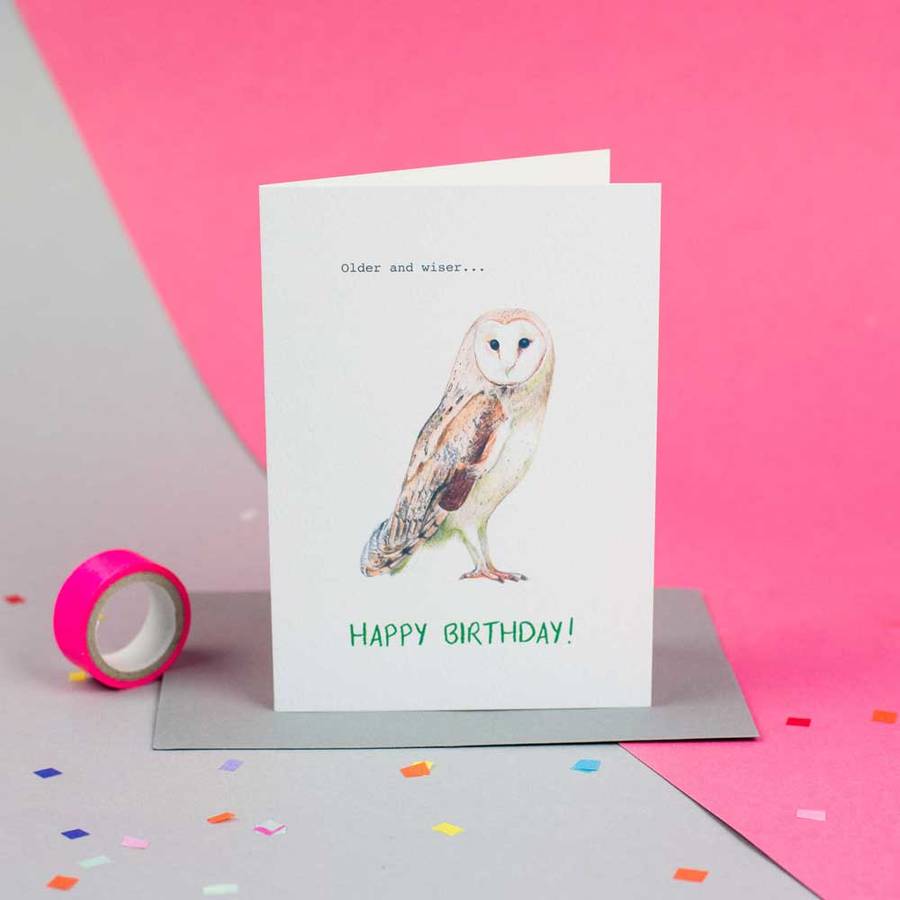 'Older And Wiser' Owl Special Age Birthday Card By Jenny Jackson ...