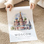Moscow Russia Travel Poster Print, thumbnail 4 of 7