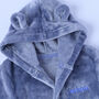 Personalised Dusty Blue Baby Dressing Gown, thumbnail 2 of 8