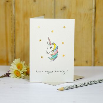 Personalised Sparkly Unicorn Handmade Card, 4 of 4