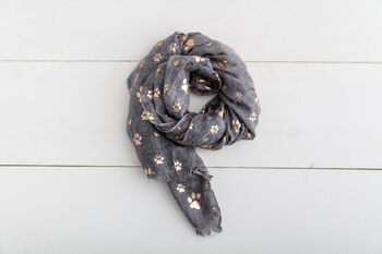 Personalised Rose Gold Paw Print Scarf, 3 of 3