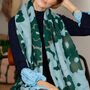 Elegant Woven Scarf In Teal And Sky Blue With Shimmering Metallic Thread, thumbnail 7 of 11