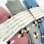 Christmas Cosy Bee Socks With Personalised Gold Label, Warm Socks, thumbnail 4 of 7