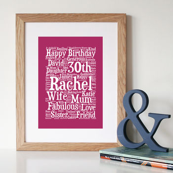 personalised 30th birthday gift by hope & love | notonthehighstreet.com