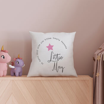 Personalised New Baby Cushion, 2 of 3
