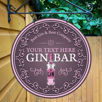 Best Gin Bar Personalised Pub Sign/Bar Sign/Man Cave, 2 of 8