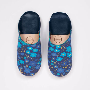 Margot | Women's Cotton And Leather Patterned Slippers, 5 of 6