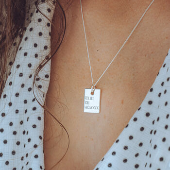 Roman Numerals Rectangle Necklace, 3 of 7