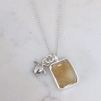 The Duo Citrine Necklace, Sterling Silver, 7 of 12