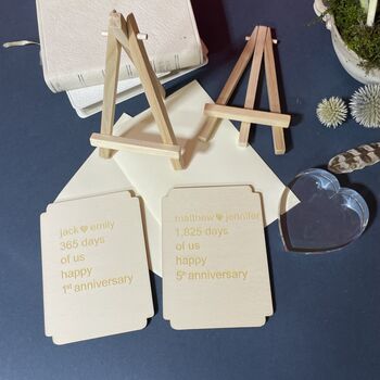 Personalised Wooden 1st Anniversary Keepsake Plaque, 8 of 9