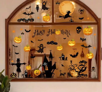 Halloween Pumpkin Ghosts Witches Removable Wall/ Window Stickers, 7 of 9