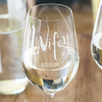 Engraved Hubs And Wifey Wine Glasses, 3 of 5