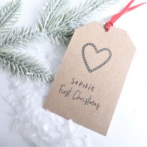 Baby's First Christmas Personalised Tags String Ties By Edgeinspired