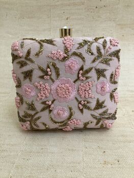 Pink Square Floral Clutch Bag, 4 of 6