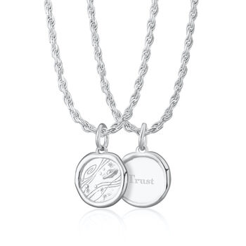Engraved Sterling Silver Manifest Trust Necklace, 6 of 7