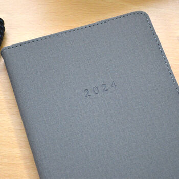 2024 Personalised Vegan A5 Diary Emerald And Grey, 5 of 7
