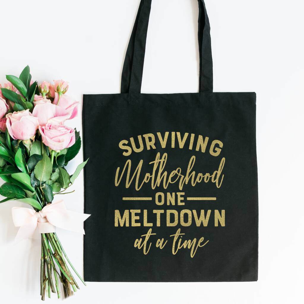 Surviving Motherhood Foil Tote Bag For Mums By PRINTS279