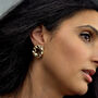Bold Textured Doughnut Shaped Stud Gold Plated Earrings, thumbnail 3 of 3