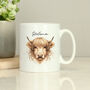 Personalised Name Female Highland Cow Ceramic Mug, thumbnail 2 of 6