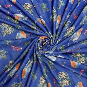 Robin Print Cotton Blend Scarf, 4 of 7