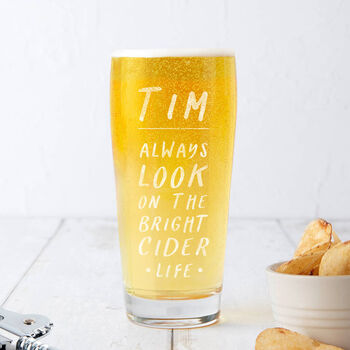 Personalised Name 'Bright Cider Life' Pint Glass, 2 of 5