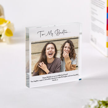 Personalised Best Friend Photo Gift Block For Her, 4 of 4