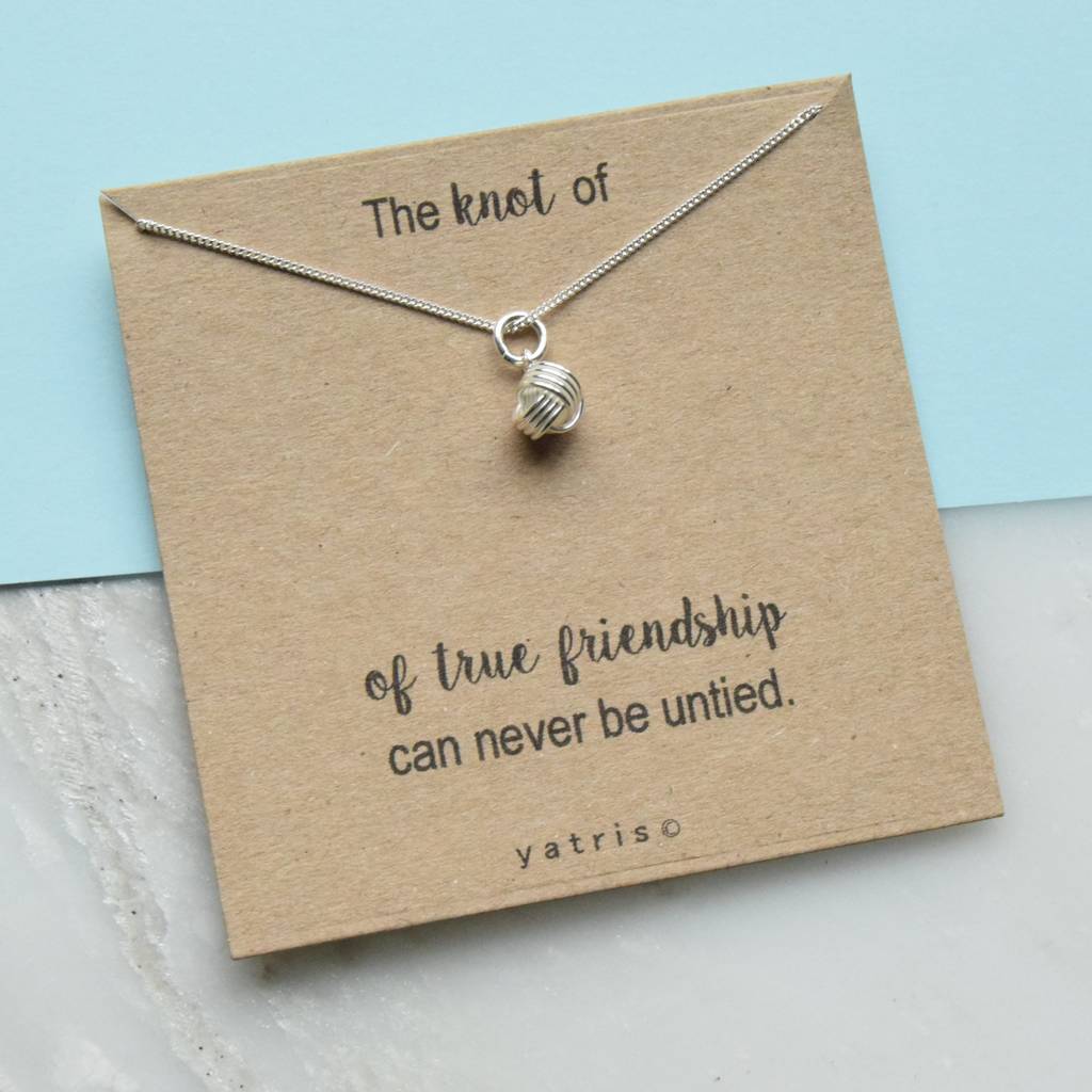 knot of true friendship silver necklace gift box by yatris ...