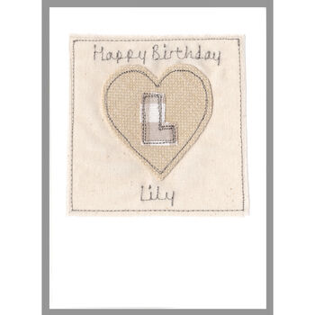 Personalised Initial Heart Birthday Card For Her, 7 of 12