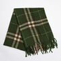 Green Traditional Check Heavyweight Scarf, thumbnail 4 of 6