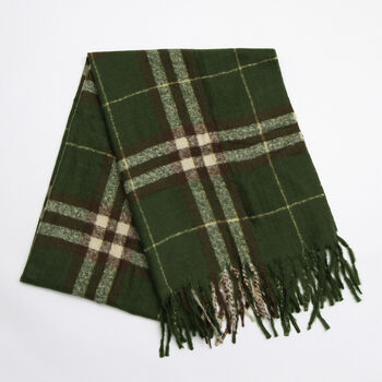 Green Traditional Check Heavyweight Scarf, 4 of 6