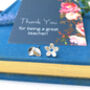 Thank You Teacher Gift Sterling Silver Flower And Leaf Mismatched Earrings, thumbnail 10 of 12