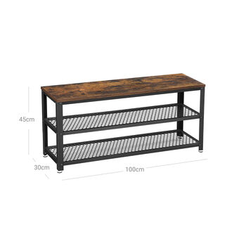 Two Tier Industrial Style Shoe Bench, 4 of 6