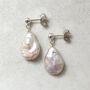 Gaia Large Pearl Drop Bridal Earrings, thumbnail 1 of 3