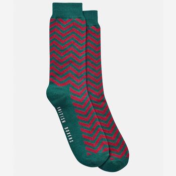 Men's Three Sock Gift Box Forest And Red, 4 of 5