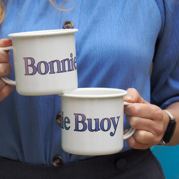 Personalised Boat Name Large Enamel Mug, 2 of 3