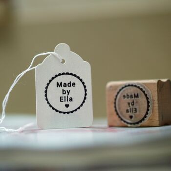 Made By Personalised Rubber Stamp Round Frame, 3 of 3