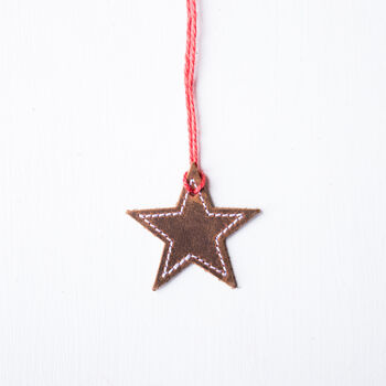 Personalised Leather Christmas Decoration, 2 of 11