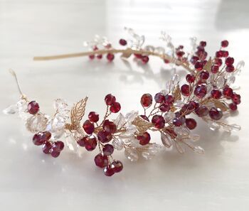 Red And Gold Bridal Headband, 4 of 6