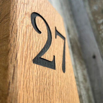 House Number Plaque, Chunky Solid Oak, 2 of 7