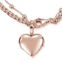 18 K Rose Gold Plated Rope Chain Heart Locket Bracelet, thumbnail 3 of 5