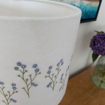 Forget Me Not Embroidered Lampshade, 2 of 3