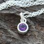 Amethyst February Birthstone Sterling Silver Pendant Necklace, thumbnail 2 of 6