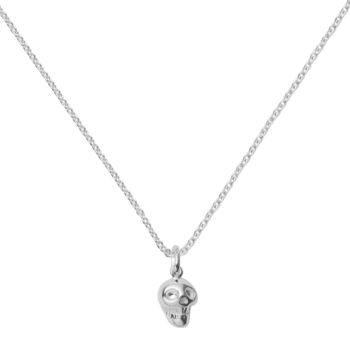 Mini Silver Skull Necklace, 2 of 3