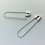 Sterling Silver Safety Pin Drop Earrings, thumbnail 5 of 8