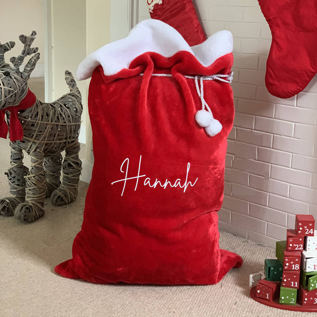 Luxurious Plush Santa Sack By Perfect Personalised Gifts |  notonthehighstreet.com