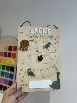 Personalised Kids Reward / Behaviour Chart Tracker Dinosaur, 5 of 5