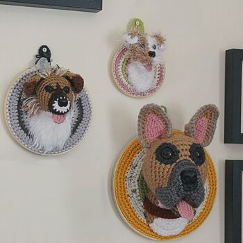 Personalised Crocheted Dog Head Wall Hanging, 3 of 10